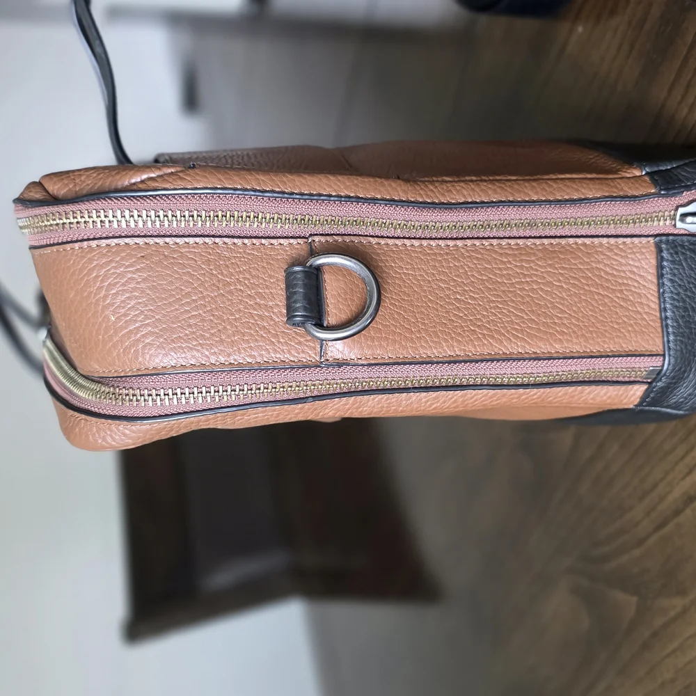 Coach Hamilton Brown And Black Leather Business Briefcase Bag With Strap - Picture 7 of 13